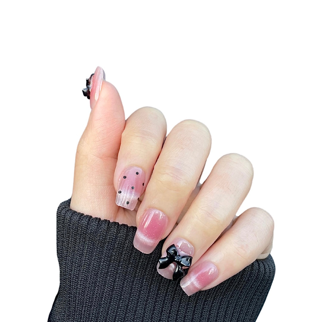 Pink Polka Dot Press-On Nails