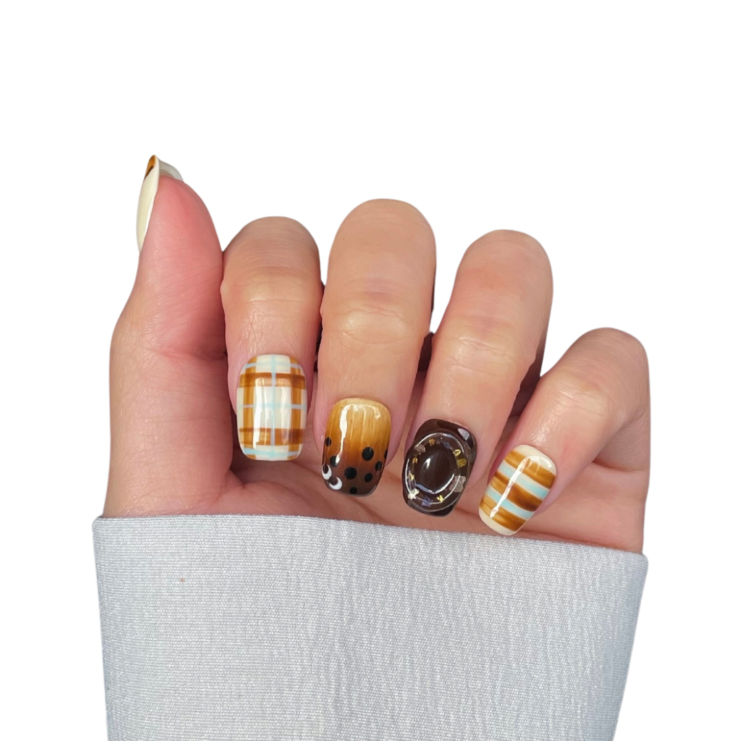 Bubble Tea Press-On Nails
