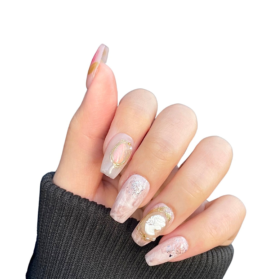 vintage cameo press on nails