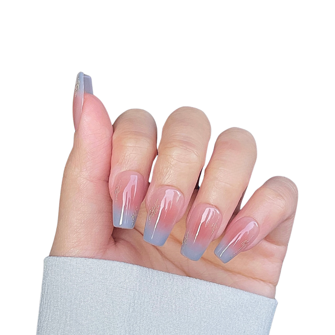 Soft ombre press on nails
