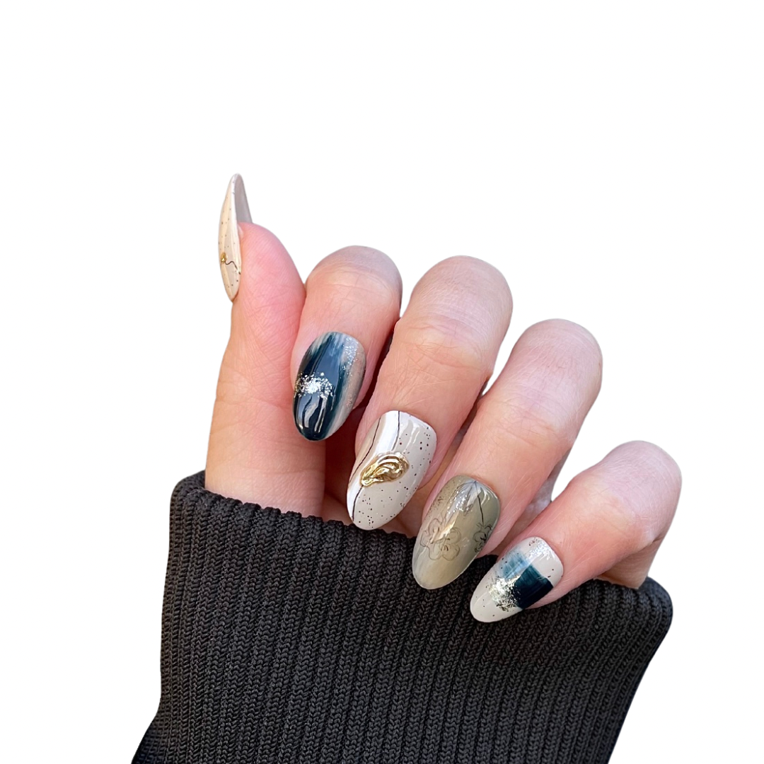 Earthy press on nails